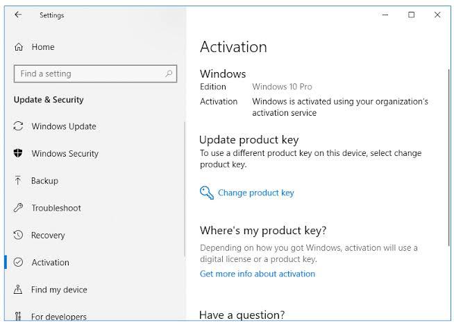 Menggunakan Activation Setting - ciri-ciri Windows bajakan 