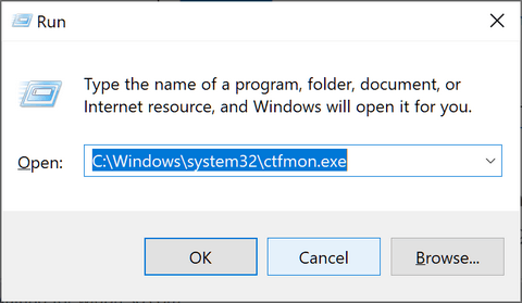 Jalankan Program ctfmon.exe - search windows 10 tidak berfungsi