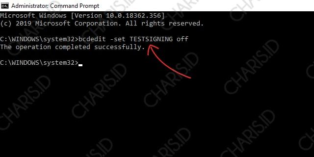 Menjalankan Perintah Melalui CMD - cara menghilangkan test mode windows 10